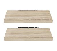 EUGAD Étagère Murale Lot de 2 étagères tablettes Style Moderne en Bois,50x22,9x3,8cm Sonoma Chêne 0091QJ-2