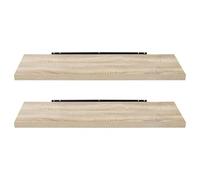 EUGAD Étagère Murale Lot de 2 étagères tablettes Style Moderne en Bois,80x22,9x3,8cm Sonoma Chêne 0046QJ-2