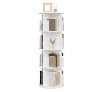 EUGAD Étagère rotative à 360° à 4 niveaux, bibliothèque sur pied, étagère d'angle pour salon, chambre, bureau, 44x127,4 cm white