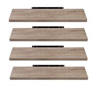 EUGAD Étagères Murale, Etagere Murale 100cm, Helles Kaffeebraun MDF 4er | Étagère de Rangement Décorative Flottante, Geeignet für die Installation in Wohnzimmer, Schlafzimmer, Badezimmer, Flur