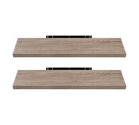 EUGAD Étagères Murale, Etagere Murale 120cm, Helles Kaffeebraun MDF 2er | Étagère de Rangement Décorative Flottante, Geeignet für die Installation in Wohnzimmer, Schlafzimmer, Badezimmer, Flur