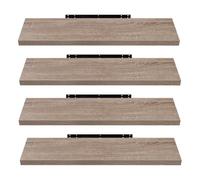 EUGAD Étagères Murale, Etagere Murale 120cm, Helles Kaffeebraun MDF 4er | Étagère de Rangement Décorative Flottante, Geeignet für die Installation in Wohnzimmer, Schlafzimmer, Badezimmer, Flur