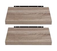 EUGAD Étagères Murale, Etagere Murale 25cm, Helles Kaffeebraun MDF 2er | Étagère de Rangement Décorative Flottante, Geeignet für die Installation in Wohnzimmer, Schlafzimmer, Badezimmer, Flur