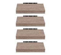 EUGAD Étagères Murale, Etagere Murale 25cm, Helles Kaffeebraun MDF 4er | Étagère de Rangement Décorative Flottante, Geeignet für die Installation in Wohnzimmer, Schlafzimmer, Badezimmer, Flur