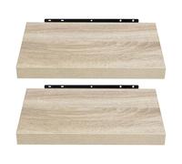 EUGAD Étagères Murale, Etagere Murale 40cm, Helle Holzmaserung MDF 2er | Étagère de Rangement Décorative Flottante, Geeignet für die Installation in Wohnzimmer, Schlafzimmer, Badezimmer, Flur