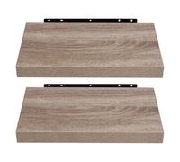 EUGAD Étagères Murale, Etagere Murale 40cm, Helles Kaffeebraun MDF 2er | Étagère de Rangement Décorative Flottante, Geeignet für die Installation in Wohnzimmer, Schlafzimmer, Badezimmer, Flur