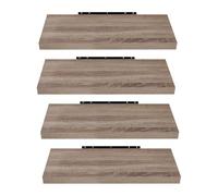 EUGAD Étagères Murale, Etagere Murale 50cm, Helles Kaffeebraun MDF 4er | Étagère de Rangement Décorative Flottante, Geeignet für die Installation in Wohnzimmer, Schlafzimmer, Badezimmer, Flur