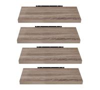 EUGAD Étagères Murale, Etagere Murale 60cm, Helles Kaffeebraun MDF 4er | Étagère de Rangement Décorative Flottante, Geeignet für die Installation in Wohnzimmer, Schlafzimmer, Badezimmer, Flur