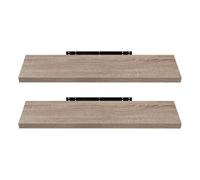 EUGAD Étagères Murale, Etagere Murale 80cm, Helles Kaffeebraun MDF 2er | Étagère de Rangement Décorative Flottante, Geeignet für die Installation in Wohnzimmer, Schlafzimmer, Badezimmer, Flur