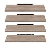 EUGAD Étagères Murale, Etagere Murale 80cm, Helles Kaffeebraun MDF 4er | Étagère de Rangement Décorative Flottante, Geeignet für die Installation in Wohnzimmer, Schlafzimmer, Badezimmer, Flur