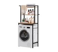EUGAD Meuble de Rangement au-Dessus des Toilettes ou de la Machine à Laver, Étagère de Rangement Salle de Bain à 3 Niveaux avec Barre de Suspension, 67x40x162cm