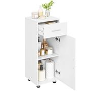 EUGAD Meuble Salle de Bain 30x30x80cm - Meuble d’appoint - Placard de Rangement- Blanc