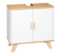 EUGAD Meuble sous lavabo Armoire de Toilette Armoire sur Pied avec 2 Portes 60x30x60cm Blanc