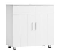 EUGAD Meuble sous Lavabo Salle de Bain, Placard de Rangement avec 2 Portes, Étagère Réglable, en MDF, Blanc, 60x60x30cm