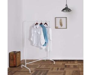 EUGAD Porte-Manteau Portant télescopique en métal 1 Tringle 99x46x153cm, Blanc
