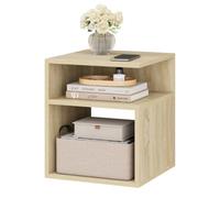 EUGAD Table de Chevet, 35x35x41,5cm, en Bois d'Ingénierie, Chêne Clair | avec 2 Compartiments Ouverts, au Design Simple