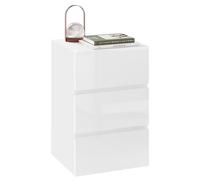 EUGAD Table de Chevet avec Rangement, 40x35x62cm, Blanc | avec 3 Tiroirs, au Style Scandinave, pour Chambre, Salon, Coin