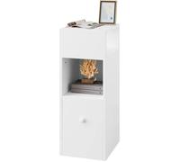 EUGAD Table de Chevet Étroite,Meuble de Rangement Compacte,avec 2 Compartiments Ouverts et 1 Tiroir,25x30x66cm,Blanc 0179ZZ