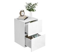 EUGAD Table de Chevet avec 2 Tirroirs, Table d'Appoint 40x40x58cm, Grand Espace de Rangement pour Chambre, Salon, Blanc 0182ZZ
