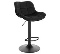 EUGAD Tabouret Bar, Chaise de Bar pivotante, pour Bistro, Restaurant, Cuisine, Hauteur Réglable 62-84cm, Noir 1005BY-1