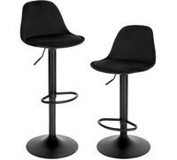 EUGAD Tabouret Bar Lot de 2, Chaise Pivotante, Tabouret de Bistrot Hauteur Réglable, Tabouret de Comptoir, Noir E0AG0040-2