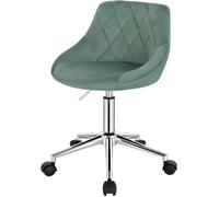 EUGAD Tabouret de Bureau en Velours, Chaise de Bureau en Velours, pivotant et réglable, Turquoise E0AG0043