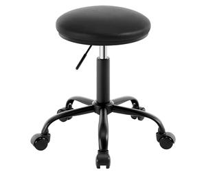 EUGAD Tabouret de Bureau, Tabouret de Coiffeuse, Similicuir, Noir | Pivotante à 360° avec Siège Rond Réglable en Hauteur Entre 45,5-57,5 cm