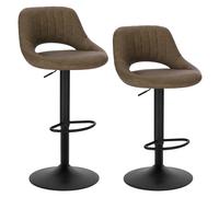 EUGAD Lot de 2 Tabouret de Bar Rotatif à 360 °réglable en Hauteur,Tabouret de Cuisine en Similicuir,Brun Foncé