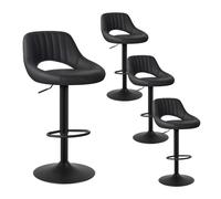 EUGAD Lot de 4 Tabouret de Bar Rotatif à 360 °réglable en Hauteur,Tabouret de Cuisine en Similicuir,Anthracite