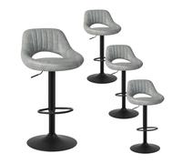 EUGAD Tabouret de Bar Chaise de Bar Lot de 4,Tabouret de Cuisine avec Similicuir Assise et métal Pieds,Gris