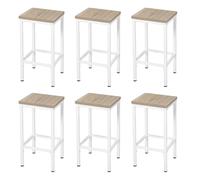 EUGAD Tabourets de Bar Lot de 6, Tabouret de Cuisine, Style Industriel, avec Repose-Pieds, pour Bistro, Salle à Manger, en Bois Aggloméré + Métal, 33x65x33 cm, Chêne Clair, 1059BY-6