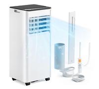 EUHOMY Climatiseur mobile 9000 BTU 2,6 kW (avec télécommande), climatiseur portable quatre en un, fonctionnement silencieux, écran LED, surface couverte 25 m², minuterie 24 heures