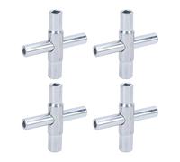Eujgoov e Robinet Extérieur, clé Multifonction 4 Voies Lot de 4 en | Compatible avec les Robinets 1/4, 9/32, 5/16, 11/32 ; Acier Robuste ; Accès D’urgence à L’eau