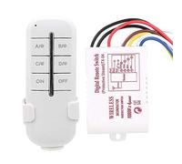 Eujgoov Commutateur de Télécommande sans Fil RF Contrôle de Télécommande de Lampe Lumineuse 12V pour les Lampes, Interrupteur (MR704 Charge à quatre voies 4 * 1000W)