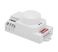 Eujgoov Détecteur de Mouvement Micro-ondes 5,8GHz, Interrupteur AC85-250V | Charge 10A, Détection Réglable 2-16m, Temporisation 8s-30min, Contrôle de Lumière 5-500LX, Boîtier PVC, pour Couloir, Cage