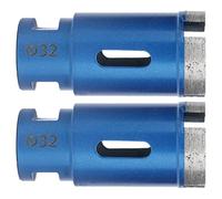 Eujgoov Forets Ouvre Trous en Marbre 32 Mm, Foret Carottier en Adamas | 2 Forets Bleus, Filetage M14, Longueur Totale de 68 Mm, pour Carrelage en Céramique Béton Pierre, Sciage de Perçage Robuste