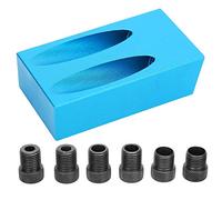Eujgoov Guide de Perçage à Poche en Aluminium avec Guide de Forage à 15 | Gabarit de vis de trou de poche en aluminium, avec Guide de perçage à 15 degrés, adaptateurs d\'embouts de 6, 8 et 10mm,