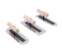 Eujgoov Lot de 3 Taloches de Plâtrier, Lisseurs Muraux en Acier Inoxydable avec Poignées en Bois, for Plâtrage et Finition des Murs, Lissage