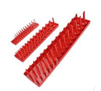 Eujgoov Organisateur de Douilles, Plateau de Douilles en Plastique, Support de pour 1 2 Pouces, 3 8 Pouces, 1 4, Conception à Poteau Haut, Paquet de 3 Rangements de Rouges pour une Utilisation en