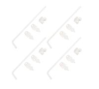 Eujgoov Pêne Dormant de 30 Cm pour Portail Robuste, Lot de 4 avec Verrou au Sol, en Acier Peint par Poudrage pour Portails en Bois Double Battant