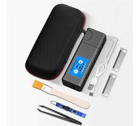 Eujgoov Pince à Dénuder Fibre Optique Chauffante Rechargeable, Outil de Dénudage à Température Réglable avec Lame de Rechange for Fibre Nue 1 à 48 Cœurs et Câbles Ruban
