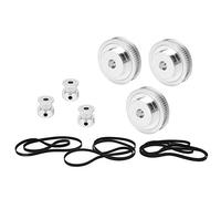 Eujgoov Poulie de Courroie de Synchronisation en Alliage D'Aluminium, Kit | Kit de poulie de distribution en alliage d\'aluminium, 20 dents, 60 dents, pas de 2mm, alésage de 8mm avec courroies de