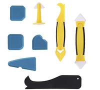 Eujgoov Racloir pour Mastic Silicone en Plastique, Outil Manuel 8 Pièces | Ensemble de 8 Pièces, Construction en Plastique et Silicone, pour Fissures de Carrelage et Surfaces Irrégulières, Finition