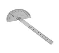 Eujgoov Règle d'angle Rapporteur à 180 Degrés, Règle d'angle en Acier Inoxydable avec Conception Rotative, échelles Hautement Gravées, Outil de Mesure Précis pour Charpentiers et Artisans (