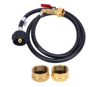 Eujgoov Tuyau Adaptateur de Recharge de 4 Pieds avec Valve Marche-arrêt QCC à Rallonge de Remplissage de Cylindre de 1LB pour Réservoir de 20LB