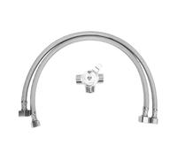Eujgoov Vanne de Mélange D Eau Manuelle 3/8 Pouce, Raccord de Mélange D Eau avec Flexibles en Laiton, for Cuisine Salle de Bain