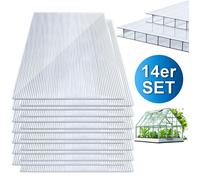 Eulenke 14 plaques polycarbonate creux 4 mm 121×60,5 cm, double paroi isolante, serre, 10,25 m²
