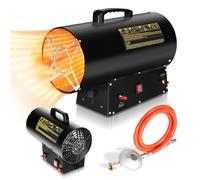 Eulenke Chauffage à gaz 30 kW Débit d'air 650 m³/h Chauffage à gaz avec tuyau à gaz et réducteur de pression, Canon de chauffage à air chaud avec protection contre la surchauffe