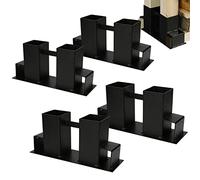 Eulenke d'empilage en bois de chauffage jeu de 4 | range-bûches de cheminée | Patins d’empilage équarris range buche | noir range bois | Support de Journal cheminée pour intérieure exterieur