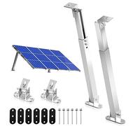 Eulenke Lot de 1 paires de supports de panneau solaire, pour centrale de balcon, toit plat, angle réglable de 0 à 60 °, support pour panneau solaire, PV, photovoltaïque, fixation de panneau solaire